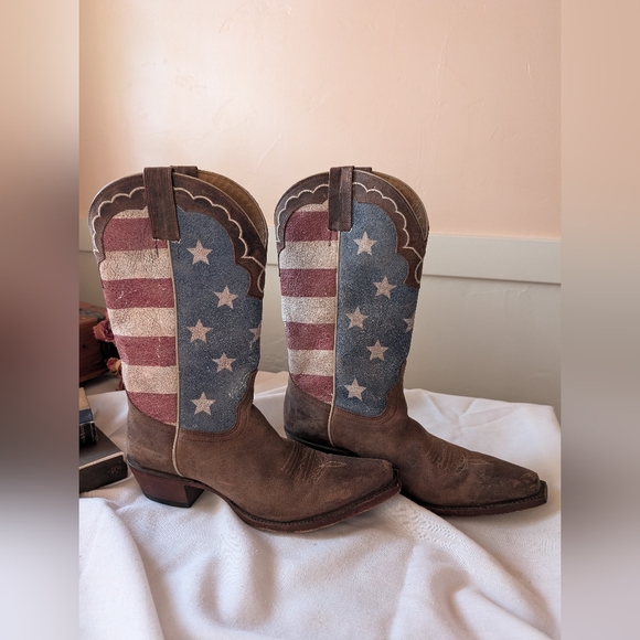 Shyanne Women's American Flag Snip Toe Cowgirl Boots Size 8.5M - Picture 4 of 10